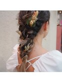 ロング編み下ろしヘアセット