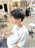 かき上げマッシュヘアメンズカットショートマッシュビジネスヘア