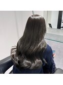美髪透明感オリーブグレージュカラー