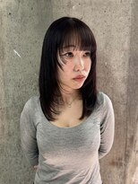 アジリ(agili) レイヤーカット/ミディアム/顔周り/おくれ毛/暗髪/艶髪/韓国風