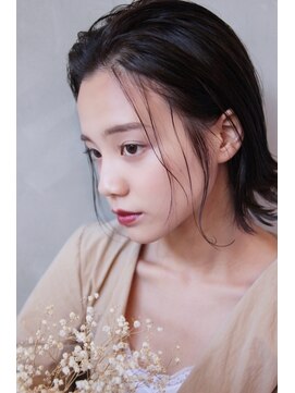 アグラントープ(a Gland taupe) 小顔ボブ◇外はねブルーブラック20代 30代 40代