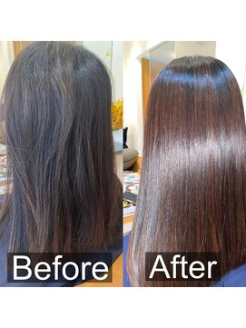 スリーク(SLEEK) SLEEK式髪質改善【縮毛矯正】ビフォーアフター　表面