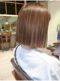 イメチェン/美髪/外ハネボブ/ハイライト/切りっぱなしボブ