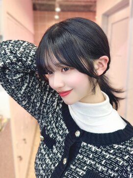 ラルム 新宿(LARME SHINJUKU) ミニウルフレイヤーカット顔周りカット前髪カット韓国ロング新宿