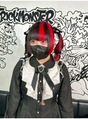 【心斎橋カラー】デザインカラー　ツインテール　レッドカラー