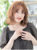 くせ毛風ボブウルフ小顔ミルクティーピンクh4北浦和20代30代40代
