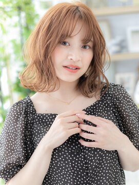 カバーヘア ブリス 北浦和(COVER HAIR bliss) くせ毛風ボブウルフ小顔ミルクティーピンクh4北浦和20代30代40代