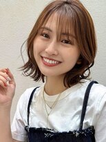 ステアケース 武蔵小杉店(stair:case)&nbsp;くびれボブ大人ガーリー外ハネボブオリーブベージュ薄め前髪