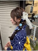 サイド編みおろし/浴衣ヘア