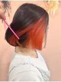 広島　中区大手町美容院　インナーカラー　オレンジカラー