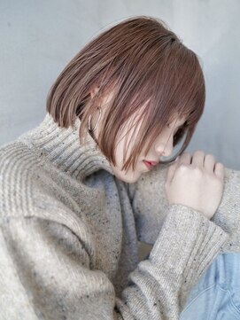 ギークス(GEEKS) 【GEEKS渋谷】レイヤーボブ/ショコラピンク/冬カラー/伸ばしかけ