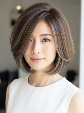 レヴィア(REVIA) 白髪ぼかしハイライトブリーチミルクティーベージュ