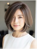 白髪ぼかしハイライトブリーチミルクティーベージュ