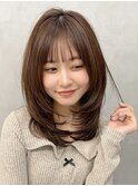 ハッシュカットミディアムレイヤーカット髪質改善ストレート