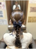 大人かわいいタイトローポニー編みおろし