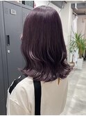 横浜ブリーチカラー切りっぱなしミディアムレイヤーカット30代