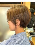 ショートボブ×髪質改善×白髪ぼかし21ナチュラルショート