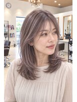 ネイヴスヘアー 香椎照葉店(Neivs Hair)&nbsp;ラベンダーモーヴベージュの透明感ミディアムレイヤー