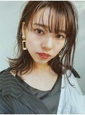 シースルーバング　ミディアムレイヤー　ヨシンモリ巻きも◎