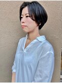 肌に馴染む王道ショートスタイル/アッシュブラック/メンズライク