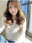 レイヤーロング20代30代小顔ヘアくびれヘア韓国風