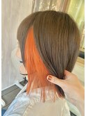 オレンジカラー/ブリーチカラー/ボブヘアー/インナーカラー☆