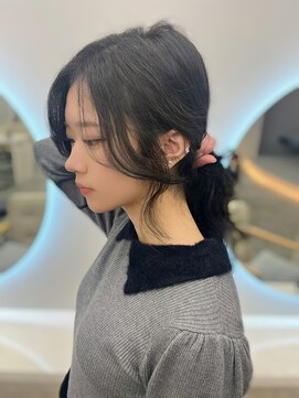 サンド 鹿児島中央(sand) 黒髪/グレーベージュ/レイヤーロング/前髪パーマ[鹿児島中央駅]