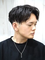 ヨシザワインク プレミアム 横浜 桜木町店(YOSHIZAWA Inc. PREMIUM)&nbsp;黒髪ツーブロック爽やかセンターパートツイストスパイラルパーマ