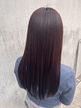 エムタニグチミュー(MTANIGUCHI Mieux) ブリーチ無し/赤/カラー/艶髪/ロング