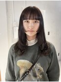 【中澤彩乃】顔まわりレイヤー姫カットフルバングダークブラウン