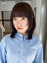 アルバム 池袋(ALBUM)&nbsp;セミディくびレイヤー美髪アッシュブラック_ba498451