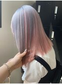 10039ユニコーンカラーレイヤーロングストレートピンクヘアー