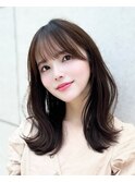 韓国風くびれミディ×抜け感シースルーバング