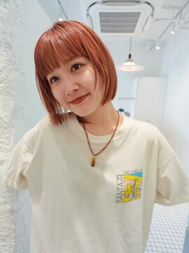 ノーヴァン デフォーム(NOVAN DEFORM) オレンジカラー/ブリーチカラー/ダブルカラー/ボブ/バングカット