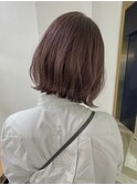 縮毛矯正くびれヘアアプリコットオレンジハイライトカラーボブ