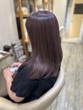 大人の暖色カラー/カシス/パープル/白髪ぼかし