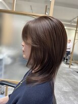 ヘアサロン セロ(Hair Salon SERO)&nbsp;ミディアムレイヤー/レイヤーカット/顔まわりレイヤー/ベージュ