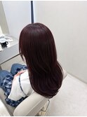 ブリーチなしワンカラーでワインレッド