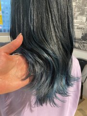外人風ブルーグレージュ☆艶髪グラデーションカラー