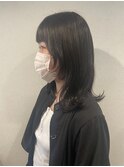 【ulu hana】顔周りウルフ シアーブラック