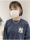 村上/ピンクベージュインナーカラーブリーチミニボブ20代30代