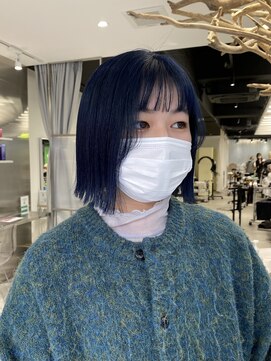 ゼスト 八王子店(ZEST) 切りっぱなしボブ×ブルーカラー