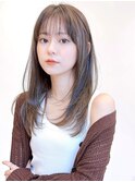 Say.吉田伊織×韓国風レイヤーカット×ワンカール×ぱっつん前髪