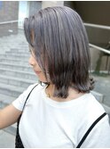 【feliceMICHI　石井 あすか】外ハネボブ　シルバーグレージュ