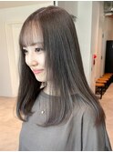くすみベージュ透明感カラー小顔_ba481661