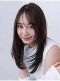 ザクザクレイヤー/20代30代大人かわいい/シースルーバング