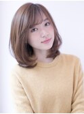 大人フリンジバングふんわりボブ