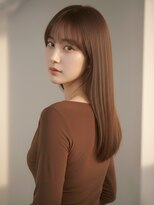 フレイムス ヘアアンドリラックス 東川口店(Frames hair&relax) 20代30代40代/艶感ブラウン×縮毛矯正ストレート東川口