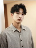 メンズショート　シャドウパーマ　サイドパート