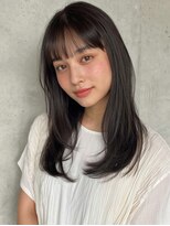ウェルズグランデ 天理店(Well's GRANDE) 黒髪ぱっつん前髪の艶セミロング